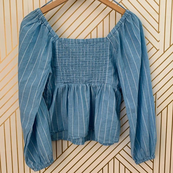 Old Navy Peasant Puff Sleeve Babydoll Smocked Milkmaid Boho sweetheart neckline - Picture 6 of 8
